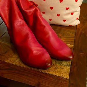 Coconuts red leather booties! Must have for fall! NWOT